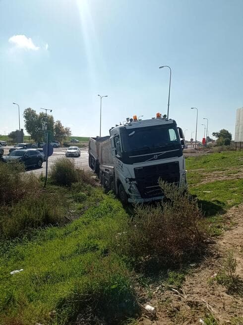 המשאית בזירת התאונה זירת התאונה