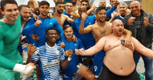 הפועל חדרה חוגגת בשבת. למטה מימין: סבח