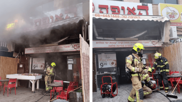 מזירת השריפה בבאר שבע