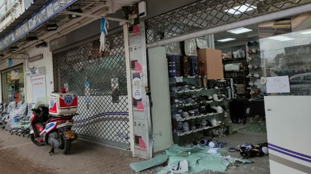 זירת התאונה ברחוב וייצמן