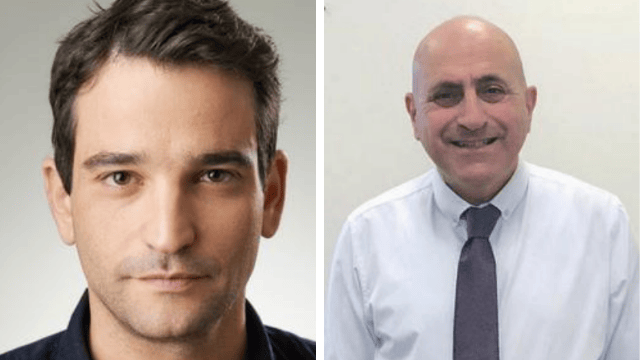 חבר המועצה יגאל שמעון וראש העירייה אמיר כוכבי חבר המועצה יגאל שמעון וראש העירייה אמיר כוכבי