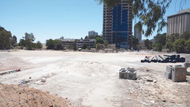 השטח שעליו יוקם הבניין 