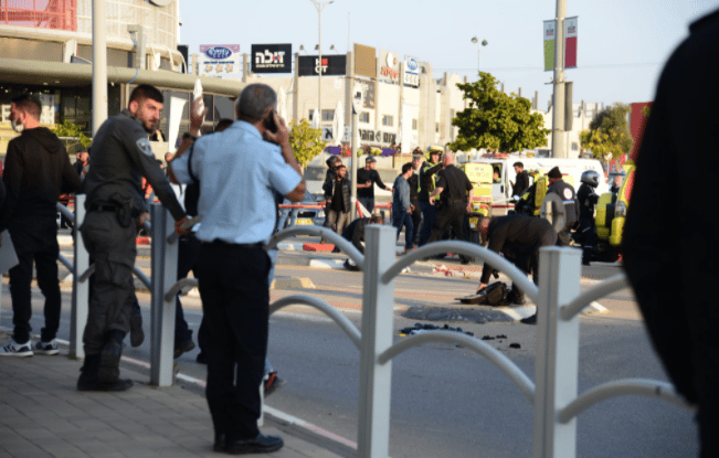 זירת נטרול המחבל בבאר שבע