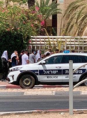 סטודנטים ערבים שהפגינו במאי האחרון בסמוך לאוניברסיטה במחאה על פעילות צה"ל ברצועת עזה 