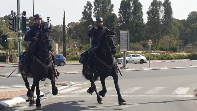 פרשי המשטרה מפטרלים בעיר