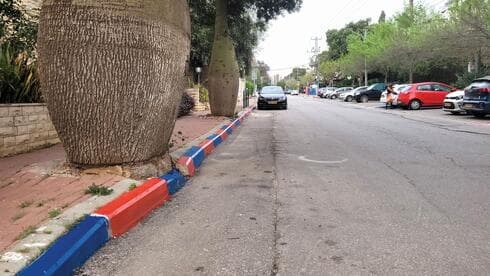 חניה באדום־כחול ברחוב חניה באדום־כחול ברחוב