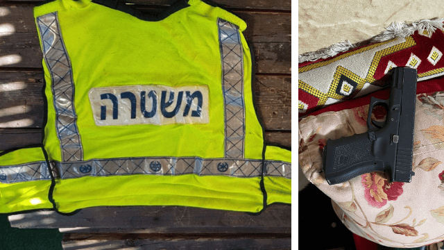 נווסט והאקדח באמצעותם התחזה לכאורה לשוטר