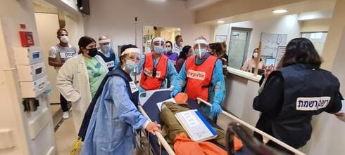 תרגיל חירום בבית חולים כרמל חיפה (צילום: אלי דדון) תרגיל חירום בבית חולים כרמל חיפה