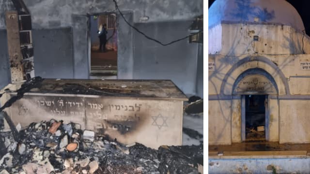 קבר בנימין. הצתה מכוונת