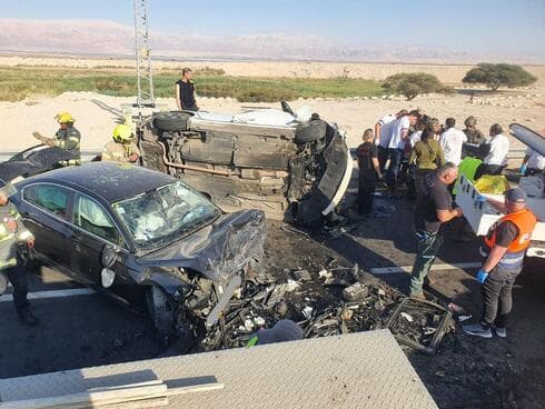 מזירת התאונה בכביש 90