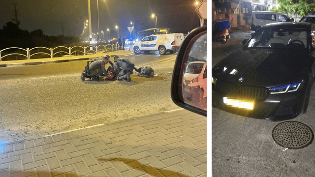המכונית שפגעה בשוטר