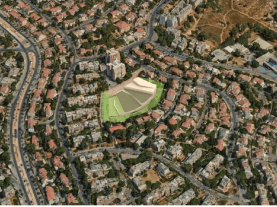 צילום אוויר של מתחם ורבורג בקריית יובל (צילום: באדיבות אגף תכנון עיר בעיריית ירושלים) צילום אוויר של מתחם ורבורג בקריית יובל