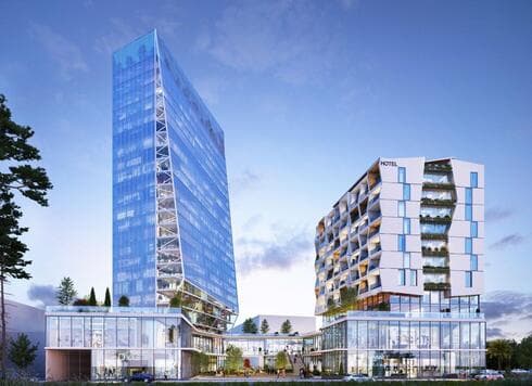 פרויקט המלונאות בסינמה סיטי (צילום הדמייה: CityBee אדריכלים) מלונאות בסינמה סיטי
