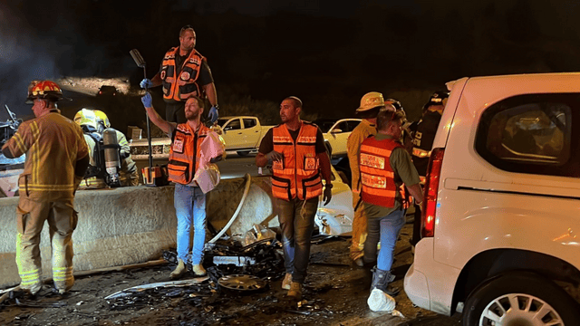 מזירת התאונה הקטלנית בכביש 5