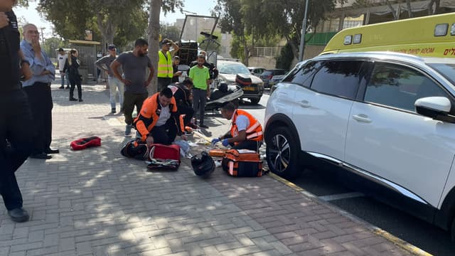 זירת התאונה ברחוב רחמילביץ'
