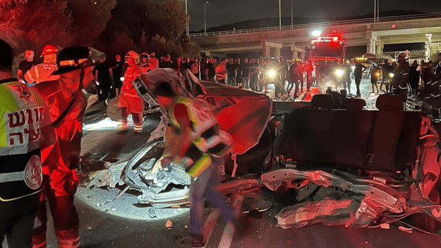 זירת התאונה קטלנית סמוך לאיבטין
