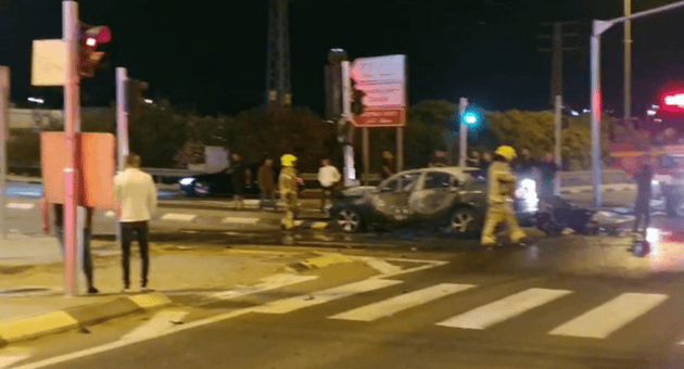 זירת התאונה בצומת מנשיה זבדה
