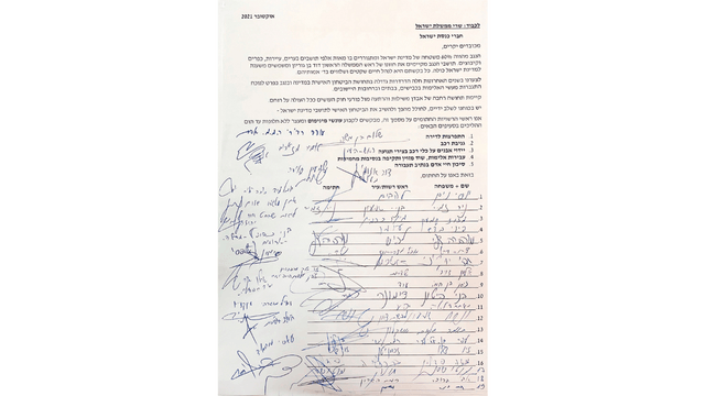 העצומה עליה חתמו ראשי הרשויות