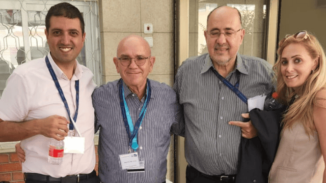 פרופ' מירובסקי עם יוזמי הכנס 