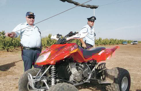 הטרקטורון בו רכבו אטיאס ואביו אחרי התאונה