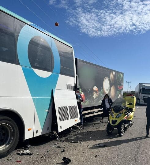 זירת התאונה (צילום: תיעוד מבצעי מד"א) זירת התאונה