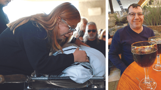 דריה וולקוב בהלווית אביה. יורי ז"ל