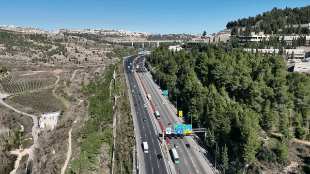 צילום רחפן כביש 1