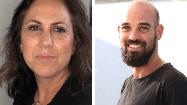 מימין: המורה רעי דודאי ומנהלת בית הספר מלוה רוזנברג