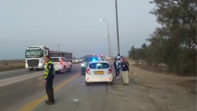 זירת אירוע הדריסה של השוטרת ליד כרמית