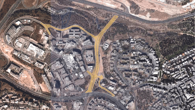 הכביש החדש (מודגש) 