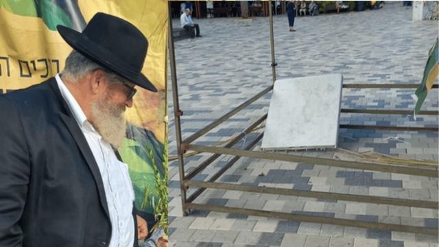 הרב יוסי ליפש והסוכה שהושחתה
