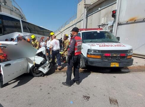 זירת התאונה בדרך חברון ליד קבר רחל