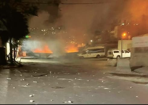 הפרות סדר בג'בל מוכבר (צילום: דוברות המשטרה) הפרות סדר בג'בל מוכבר