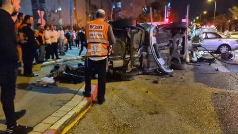 זירת התאונה בשדרות ירושלים
