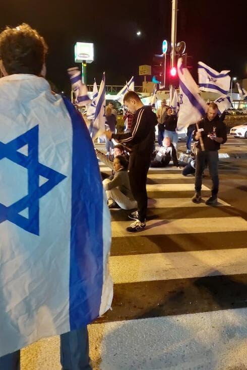 הפגנה אמש בצומת העוגן
