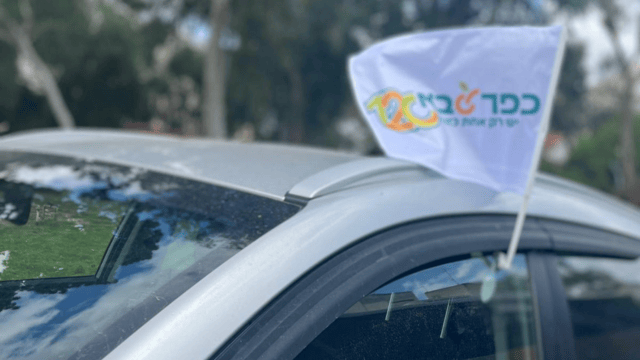 חלוקת דגלים בכפר סבא