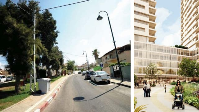 פינוי בינוי בקצה שכונת עמידר - מתחם חלמית (הדמייה: ברק ציפור ובר אוריין, צילום: קובי קואנקס) פינוי בינוי בקצה שכונת עמידר - מתחם חלמית