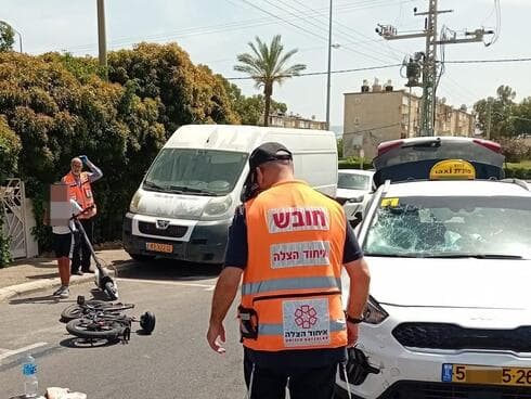 זירת התאונה ברחוב בית אלפא בקרית חיים