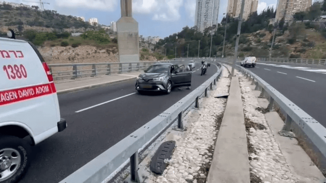 זירת האירוע בכביש הגיבורים