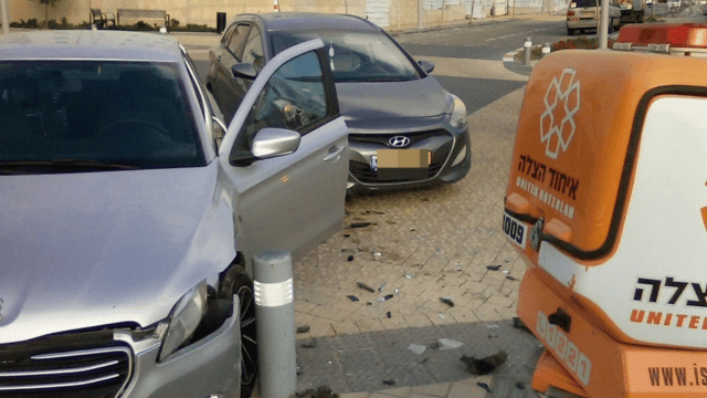 זירת התאונה ברחוב טופז בחריש