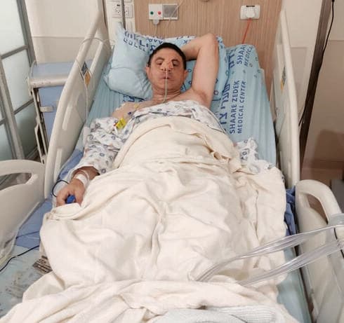 חסנוב עם האופניים בדרך לחרמון