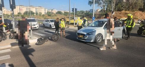 זירת התאונה בשדרות בנימין
