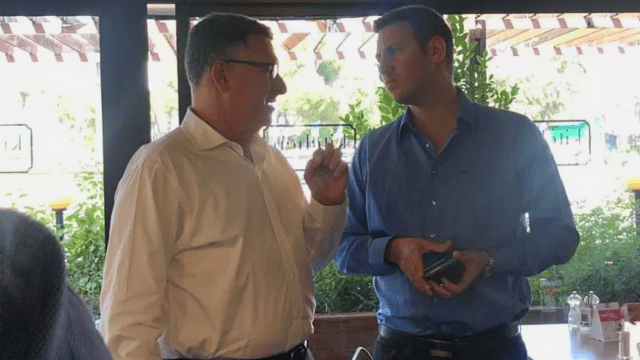 גדעון סער ודוד עציוני בפגישה קודמת