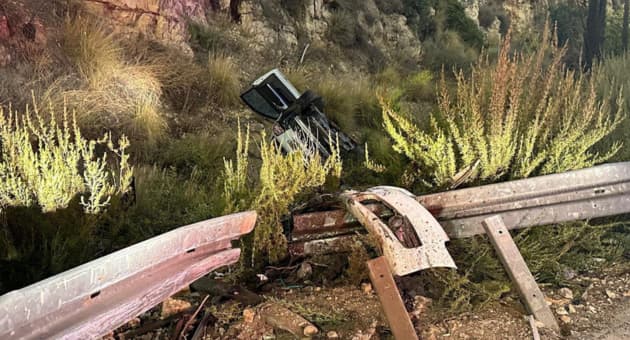 זירת התאונה סמוך לצומת קדרים
