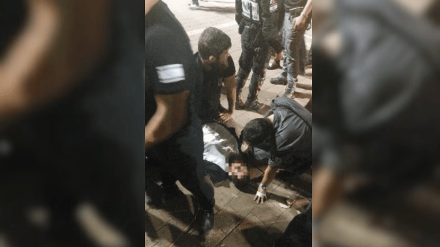 עימות בין חרדים למאבטחים של העירייה (צילום: מתוך סרטון שהופץ ברשת החברתית, שימוש לפי סעיף 27א לחוק זכויות יוצרים) עימות בין חרדים למאבטחים של העירייה