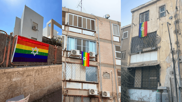 דגלי גאווה בבתים בבאר שבע. אקט תמיכה לאחר האיום שהשמיע תושב באר שבע דגלי גאווה בבתים בבאר שבע. אקט תמיכה לאחר האיום שהשמיע תושב באר שבע