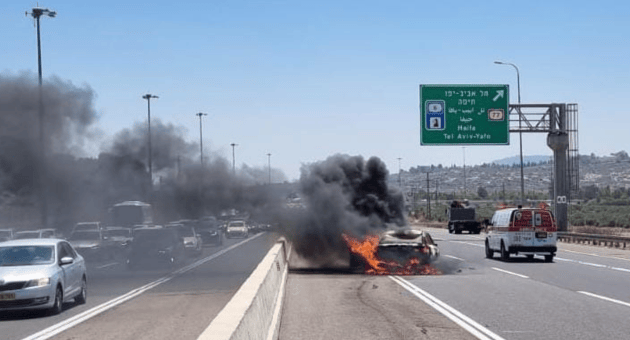 זירת האירוע בכביש 65