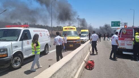 זירת האירוע בכביש 65