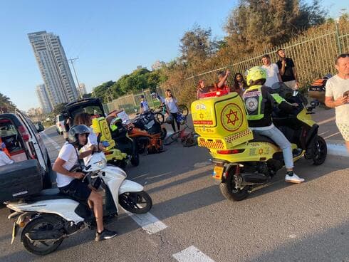 זירת התאונה בשדרות בן גוריון