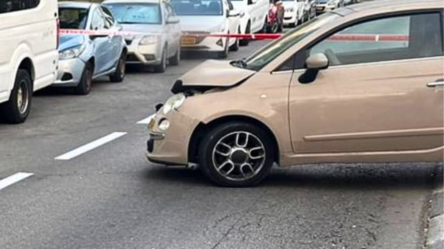 זירת התאונה ברחוב שרת